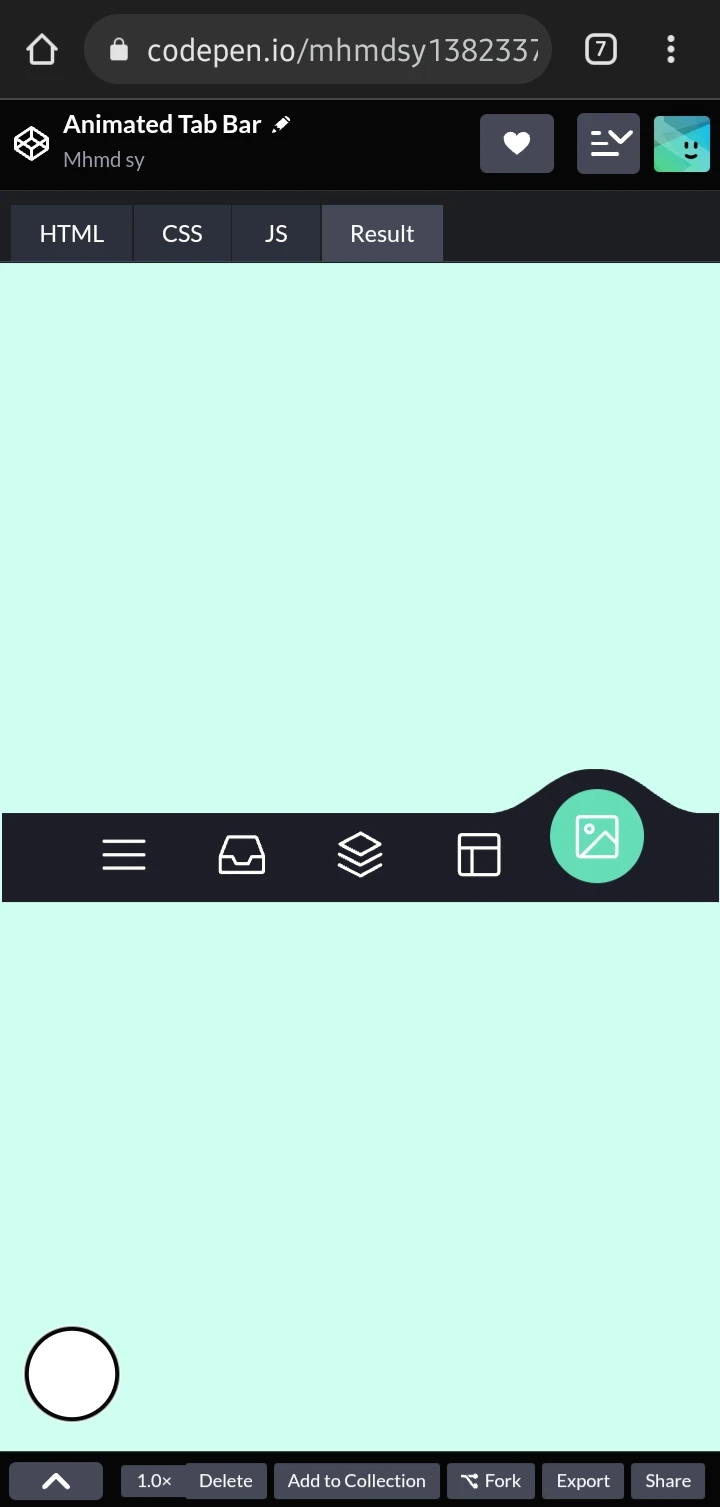 Animated tab bar