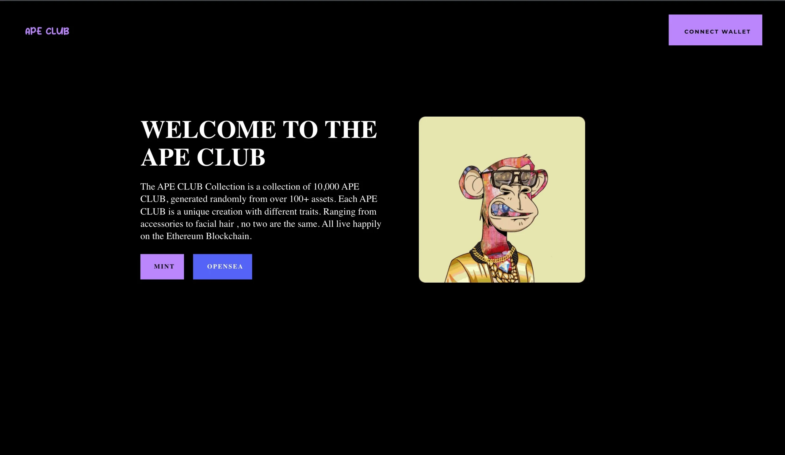 Ape Club - NFT Drop / Collection Template