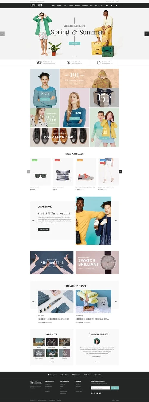 Brilliant - Multi Store Responsive Shopify Theme v1.1.0