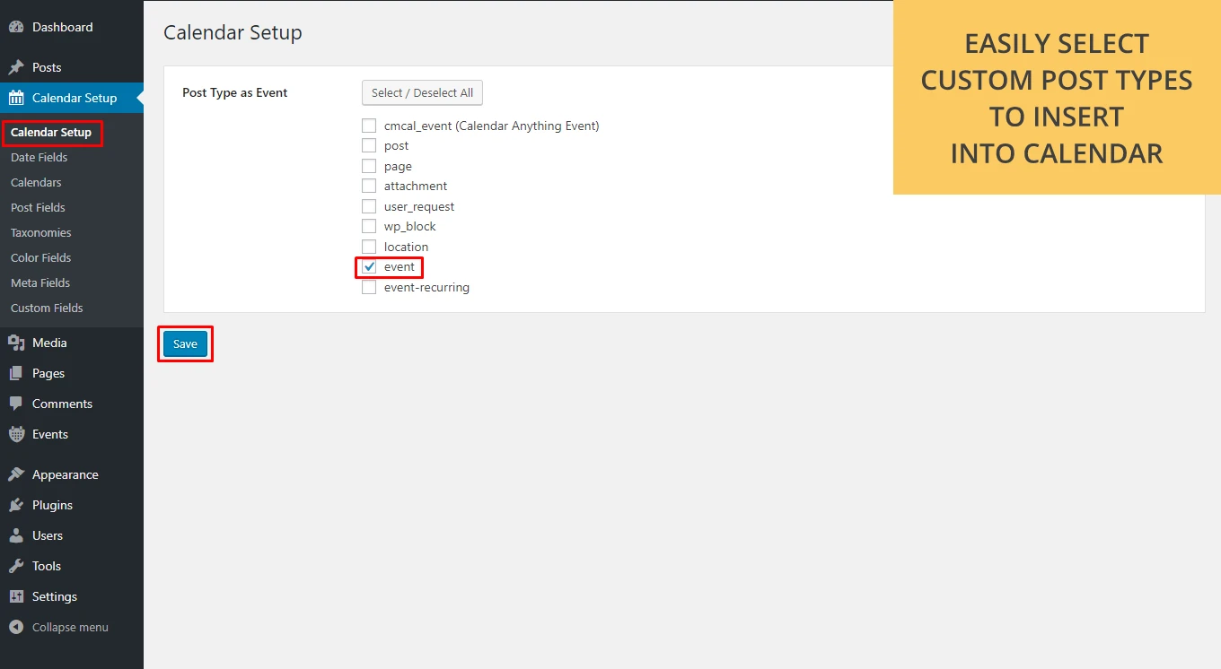 Calendar Anything | Show any existing WordPress custom post type in a calendar