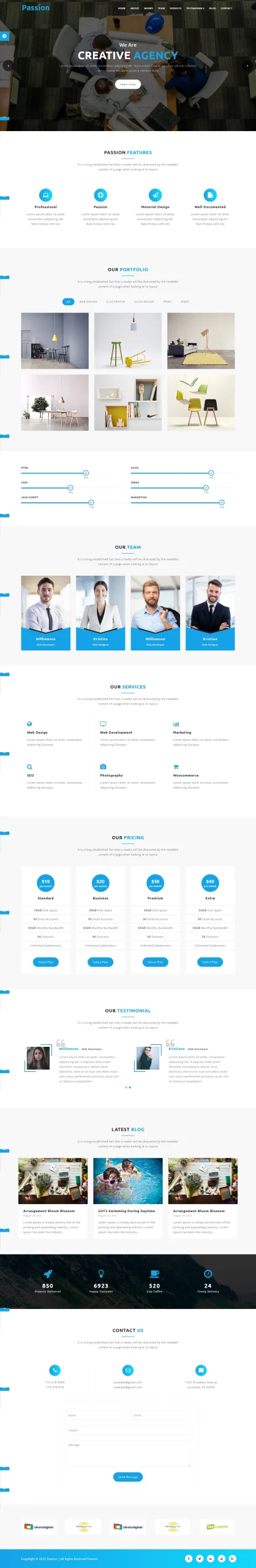 Passion - Material Design Agency HTML Template