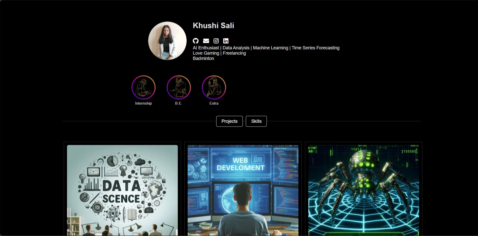 Portfolio inspired by instagram layout