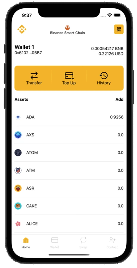 React Native - DeFi Crypto Wallet BNB, BEP20