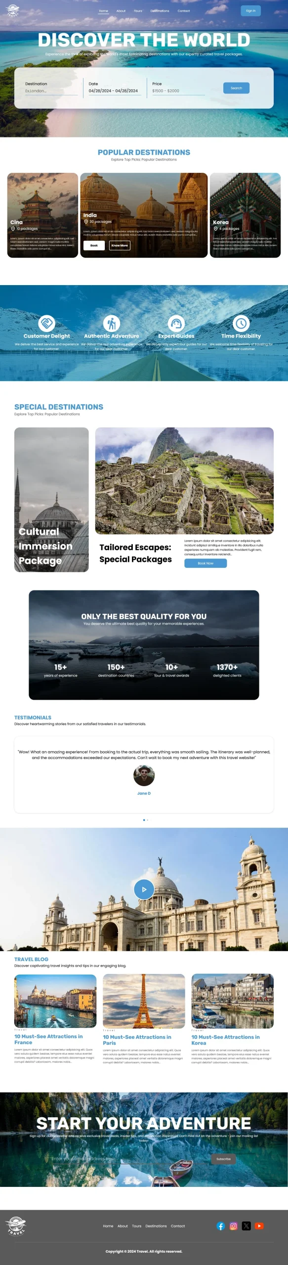 Travel - Travel Agency Responsive Website Template