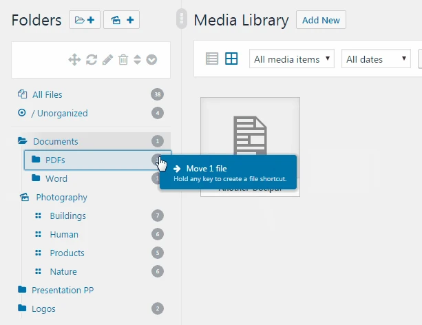 WordPress Real Media Library: Media Library Folder & File Manager for Media Management