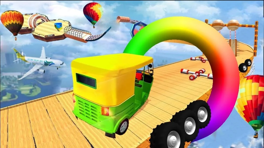 Tuk Tuk Auto Rickshaw Mega Ramp Stunt Impossible Track 64 Bit